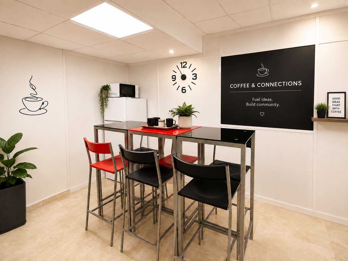 Detalle de puestos de trabajo en una oficina privada de Simplework